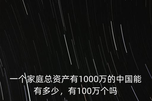 一個家庭總資產(chǎn)有1000萬的中國能有多少，有100萬個嗎