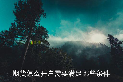 期貨怎么開戶需要滿足哪些條件