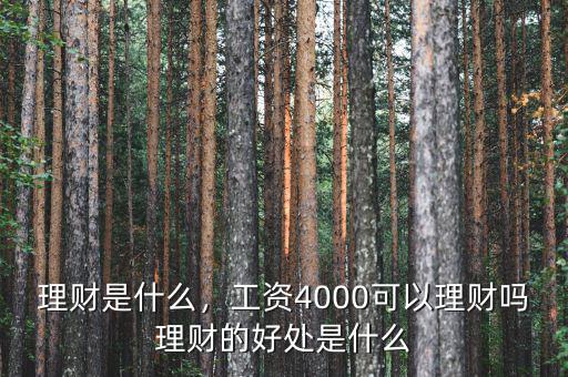 什么是理財(cái)為什么要理財(cái),工資4000可以理財(cái)嗎