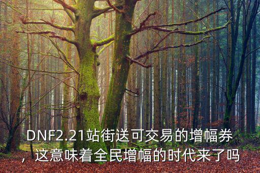 DNF2.21站街送可交易的增幅券，這意味著全民增幅的時(shí)代來(lái)了嗎