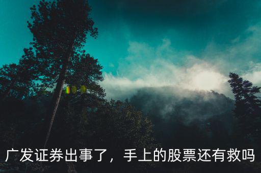 廣發(fā)證券出事了，手上的股票還有救嗎