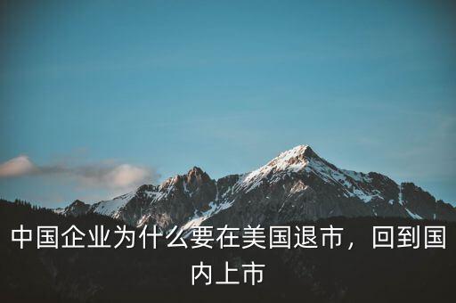 中國企業(yè)為什么要在美國退市，回到國內(nèi)上市