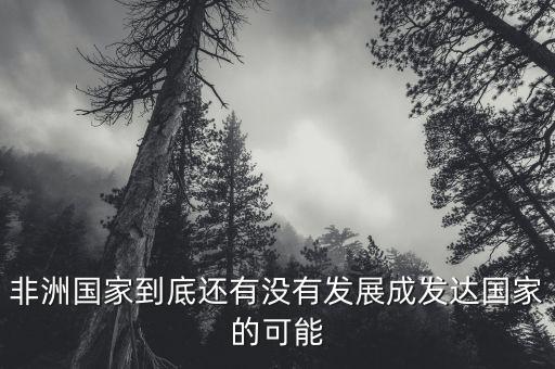 非洲國家到底還有沒有發(fā)展成發(fā)達國家的可能