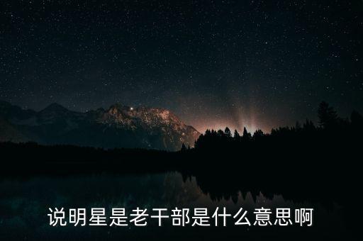 說明星是老干部是什么意思啊