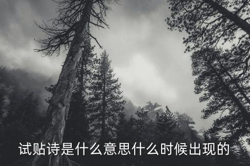 試倉(cāng)是什么意思,試貼詩(shī)是什么意思