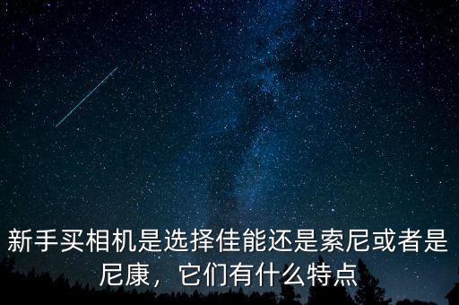 新手買相機是選擇佳能還是索尼或者是尼康，它們有什么特點