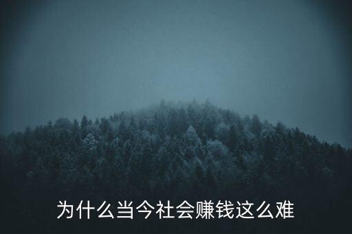 為什么當今社會賺錢這么難