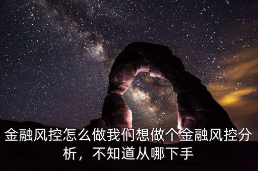 金融風(fēng)控怎么做我們想做個(gè)金融風(fēng)控分析，不知道從哪下手