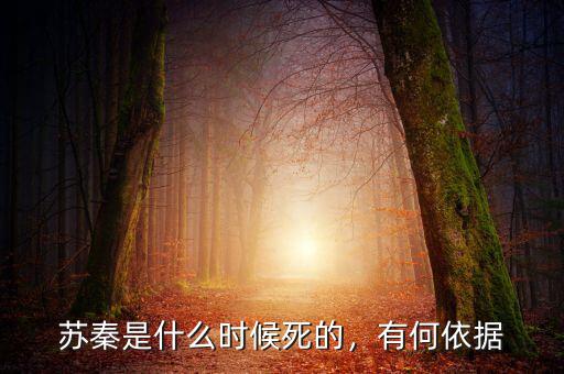 蘇秦是什么時(shí)候死的，有何依據(jù)