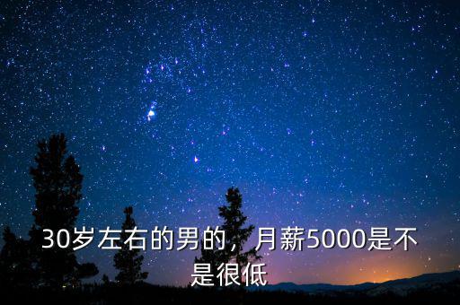 30歲左右的男的，月薪5000是不是很低