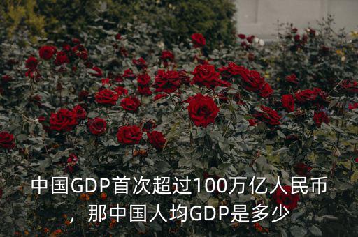 中國(guó)GDP首次超過(guò)100萬(wàn)億人民幣，那中國(guó)人均GDP是多少