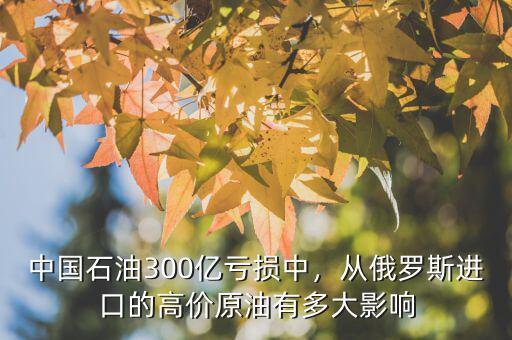 中國石油300億虧損中，從俄羅斯進(jìn)口的高價(jià)原油有多大影響