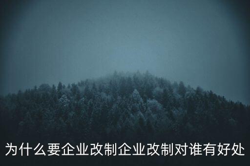 為什么要企業(yè)改制企業(yè)改制對(duì)誰(shuí)有好處