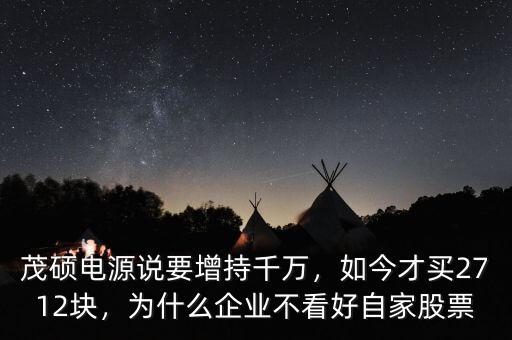 茂碩電源說要增持千萬，如今才買2712塊，為什么企業(yè)不看好自家股票