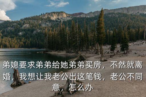 弟媳要求弟弟給她弟弟買房，不然就離婚，我想讓我老公出這筆錢，老公不同意，怎么辦