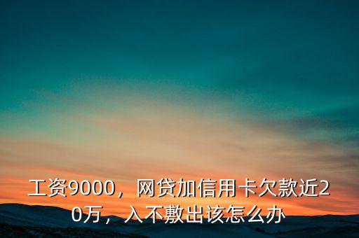 工資9000，網(wǎng)貸加信用卡欠款近20萬，入不敷出該怎么辦