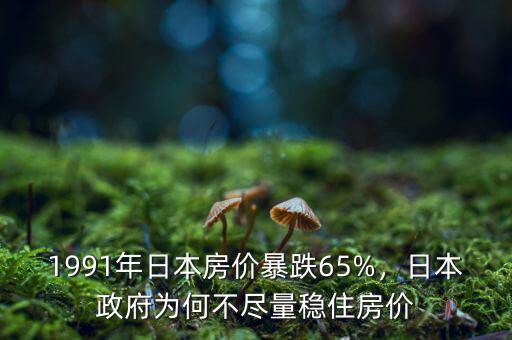 1991年日本房?jī)r(jià)暴跌65%，日本政府為何不盡量穩(wěn)住房?jī)r(jià)