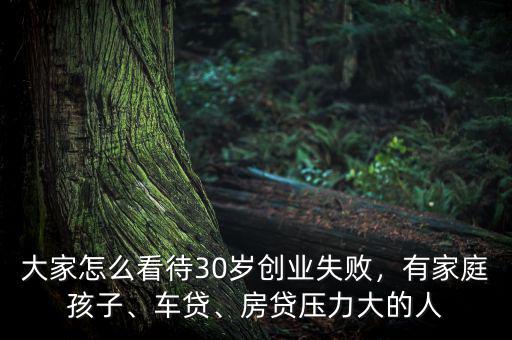 大家怎么看待30歲創(chuàng)業(yè)失敗，有家庭孩子、車貸、房貸壓力大的人