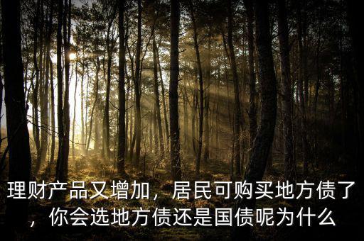 為什么地方債,居民可購(gòu)買(mǎi)地方債了