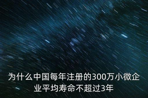 為什么中國每年注冊的300萬小微企業(yè)平均壽命不超過3年