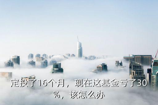 定投了16個(gè)月，現(xiàn)在這基金虧了30%，該怎么辦