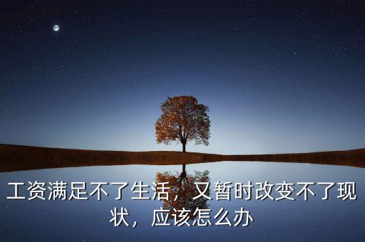 工資維持不了生活怎么辦,又暫時(shí)改變不了現(xiàn)狀