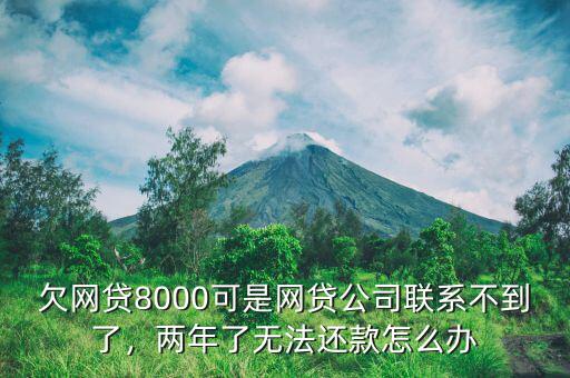 欠網(wǎng)貸8000可是網(wǎng)貸公司聯(lián)系不到了，兩年了無(wú)法還款怎么辦