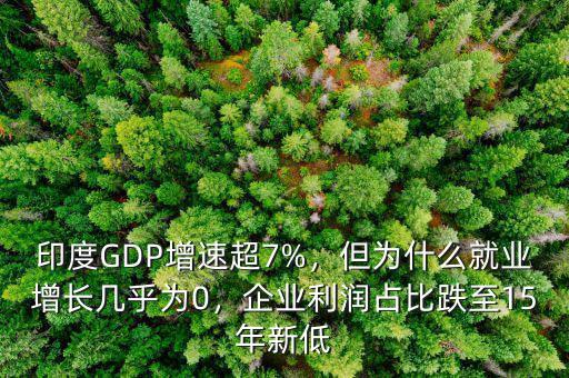 印度GDP增速超7%，但為什么就業(yè)增長(zhǎng)幾乎為0，企業(yè)利潤(rùn)占比跌至15年新低