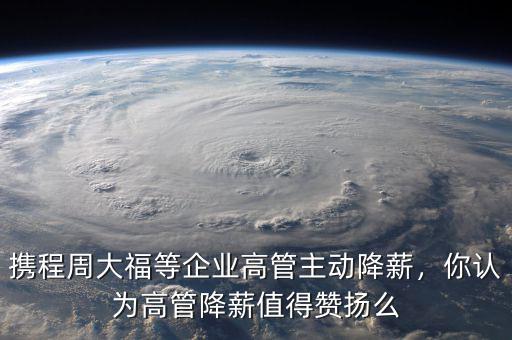 攜程周大福等企業(yè)高管主動降薪，你認為高管降薪值得贊揚么