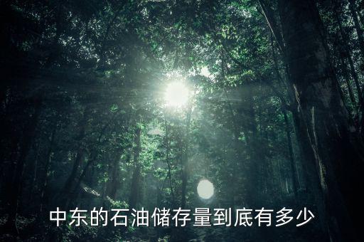 中東的石油儲(chǔ)存量到底有多少