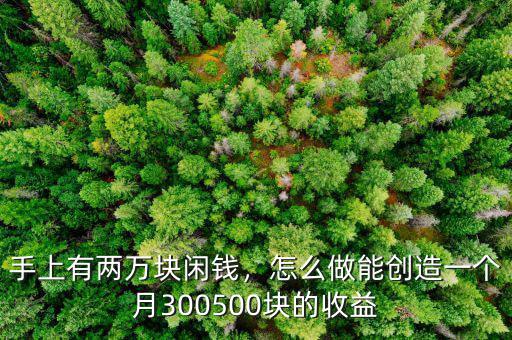 手上有兩萬塊閑錢，怎么做能創(chuàng)造一個(gè)月300500塊的收益