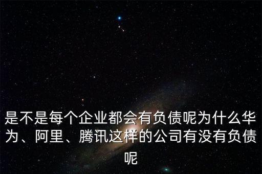 是不是每個企業(yè)都會有負(fù)債呢為什么華為、阿里、騰訊這樣的公司有沒有負(fù)債呢