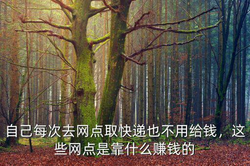 自己每次去網(wǎng)點(diǎn)取快遞也不用給錢，這些網(wǎng)點(diǎn)是靠什么賺錢的