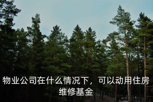 物業(yè)公司在什么情況下，可以動(dòng)用住房維修基金