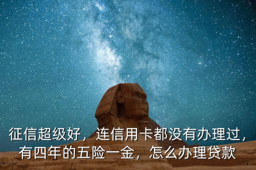 征信超級(jí)好，連信用卡都沒(méi)有辦理過(guò)，有四年的五險(xiǎn)一金，怎么辦理貸款