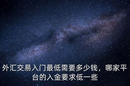 外匯交易入門最低需要多少錢，哪家平臺的入金要求低一些