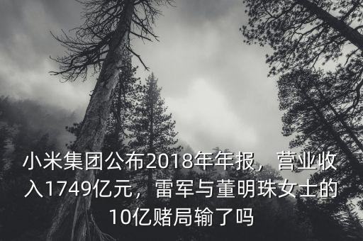 小米集團公布2018年年報，營業(yè)收入1749億元，雷軍與董明珠女士的10億賭局輸了嗎