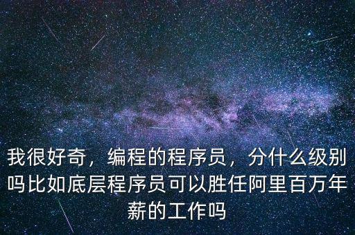 我很好奇，編程的程序員，分什么級(jí)別嗎比如底層程序員可以勝任阿里百萬(wàn)年薪的工作嗎