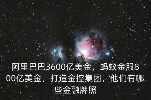 阿里巴巴3600億美金，螞蟻金服800億美金，打造金控集團(tuán)，他們有哪些金融牌照