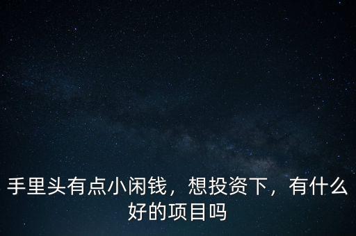 手里頭有點(diǎn)小閑錢，想投資下，有什么好的項(xiàng)目嗎