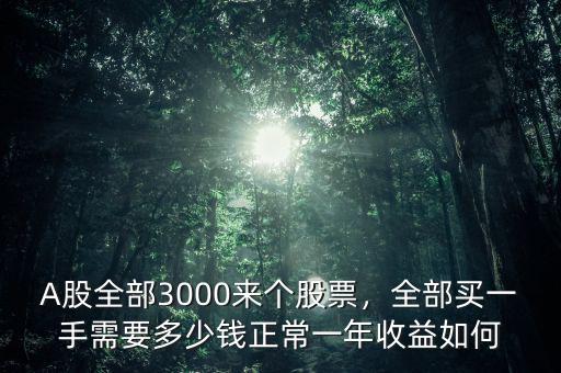 A股全部3000來個(gè)股票，全部買一手需要多少錢正常一年收益如何