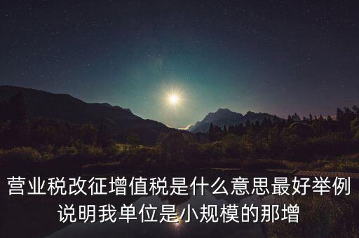 什么是改征增值稅，營業(yè)稅改征增值稅是什么意思最好舉例說明我單位是小規(guī)模的那增