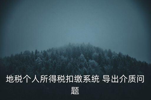 地稅個(gè)人所得稅扣繳系統(tǒng) 導(dǎo)出介質(zhì)問(wèn)題