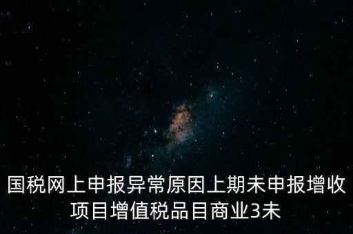 國稅網(wǎng)上申報異常原因上期未申報增收項目增值稅品目商業(yè)3未