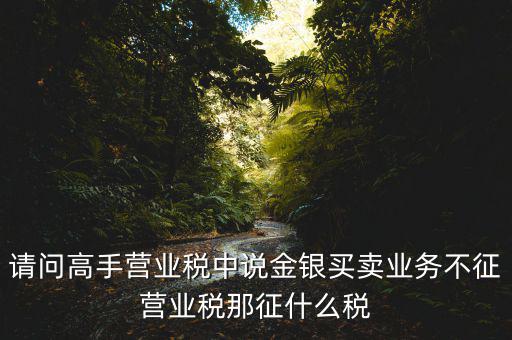 請(qǐng)問高手營(yíng)業(yè)稅中說(shuō)金銀買賣業(yè)務(wù)不征營(yíng)業(yè)稅那征什么稅