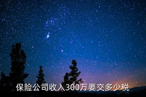 保險公司收入300萬要交多少稅