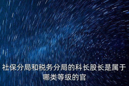 社保分局和稅務(wù)分局的科長股長是屬于哪類等級的官