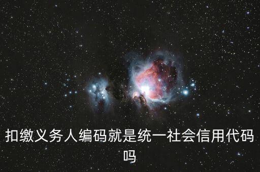 扣繳義務(wù)人編碼就是統(tǒng)一社會(huì)信用代碼嗎