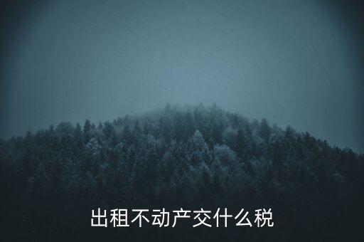 出租不動產(chǎn)交什么稅