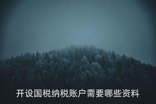 開國稅都需要帶什么資料，開設(shè)國稅納稅賬戶需要哪些資料